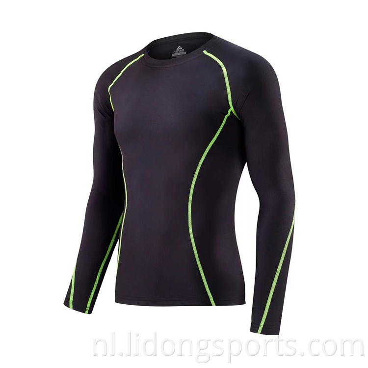 Groothandel nieuwe lange mouw snel droge sportkleding fitness slijtage heren sportschool hardloopt-shirt